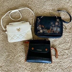 Bundle of three purses crossbody clutch shoulder bag